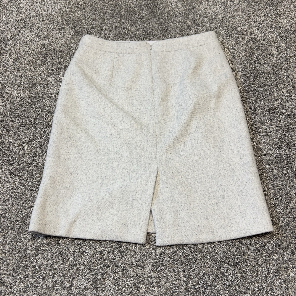 J.Crew Tweed Pencil Skirt Size 4 Beige Wool Blend Preppy Old Money Classic